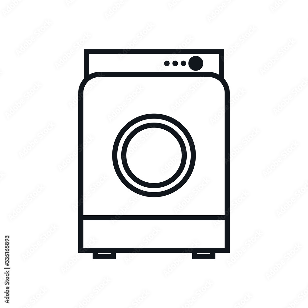 Poster isolated washing machine line style icon vector design
