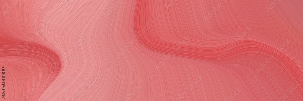Poster abstract dynamic horizontal header with indian red, dark salmon and light coral colors. dynamic curved lines with fluid flowing waves and curves