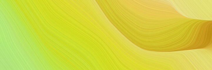 abstract dynamic horizontal header with golden rod, dark khaki and khaki colors. elegant curved lines with fluid flowing waves and curves