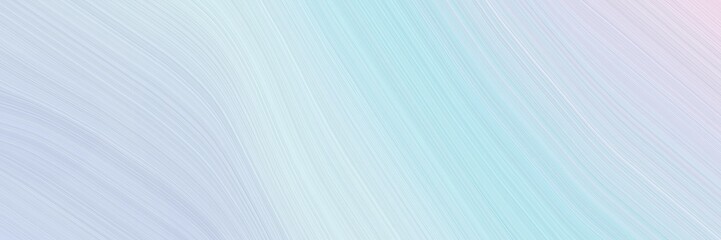 abstract moving horizontal header with lavender blue, powder blue and light cyan colors. elegant curved lines with fluid flowing waves and curves