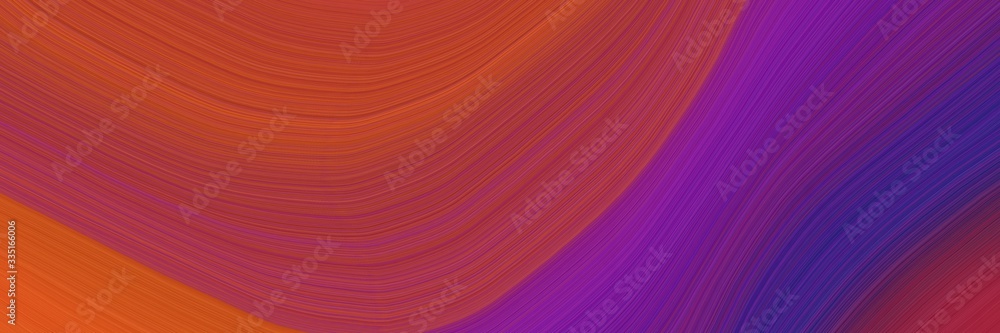 Poster abstract surreal banner with sienna, dark magenta and indigo colors. elegant curved lines with fluid