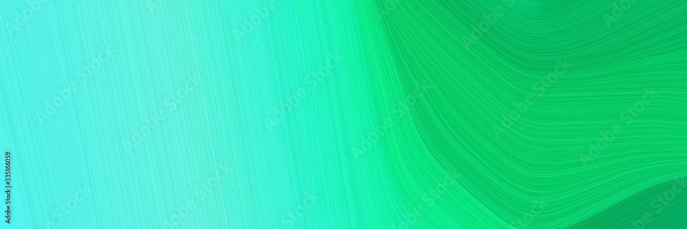 Aufkleber abstract decorative horizontal banner with medium sea green, spring green and turquoise colors. eleg
