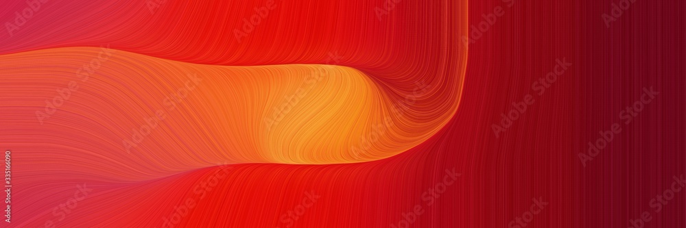 Poster abstract modern horizontal banner with crimson, bronze and tomato colors. elegant curved lines with 