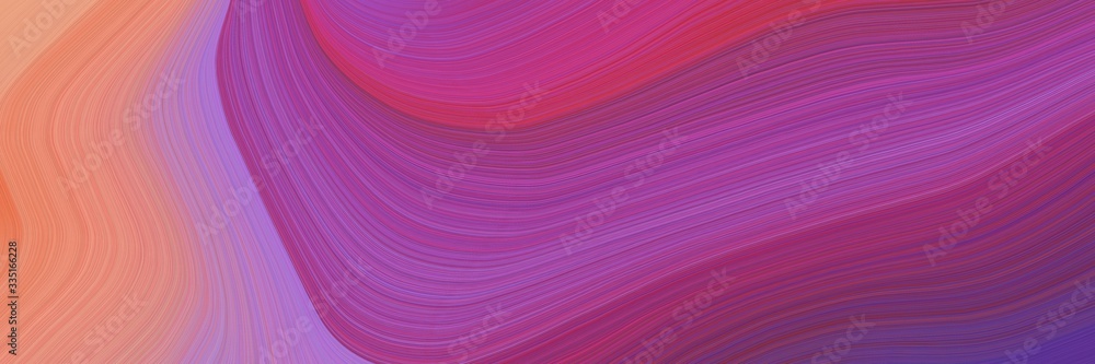 Poster abstract colorful horizontal banner with antique fuchsia, dark salmon and dark slate blue colors. dy