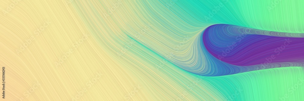 Aufkleber abstract decorative horizontal header with pale golden rod, medium turquoise and medium aqua marine 