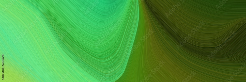 Aufkleber abstract dynamic horizontal banner with medium sea green, very dark green and dark olive green color