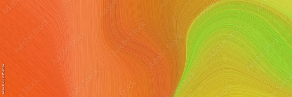 Poster abstract dynamic banner with bronze, coffee and yellow green colors. elegant curved lines with fluid