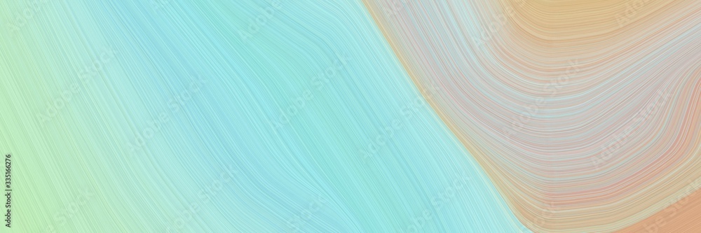 Poster abstract moving header with powder blue, tan and pastel gray colors. elegant curved lines with fluid