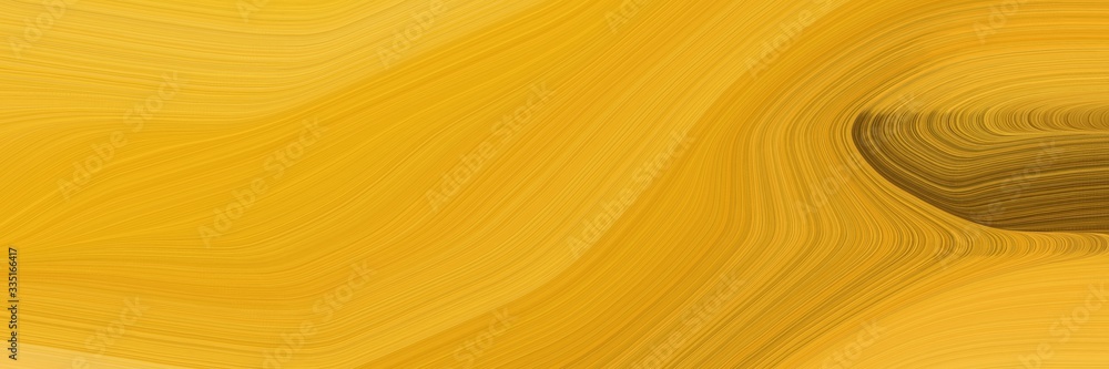 Poster abstract flowing designed horizontal header with golden rod, chocolate and dark golden rod colors. d