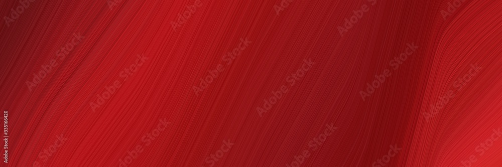 Poster abstract colorful designed horizontal header with maroon, firebrick and dark red colors. dynamic curved lines with fluid flowing waves and curves