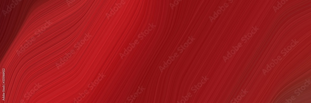 Poster abstract decorative banner with firebrick, dark red and dark moderate pink colors. dynamic curved lines with fluid flowing waves and curves