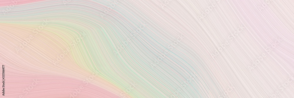Poster abstract dynamic horizontal header with light gray, linen and pastel gray colors. elegant curved lines with fluid flowing waves and curves
