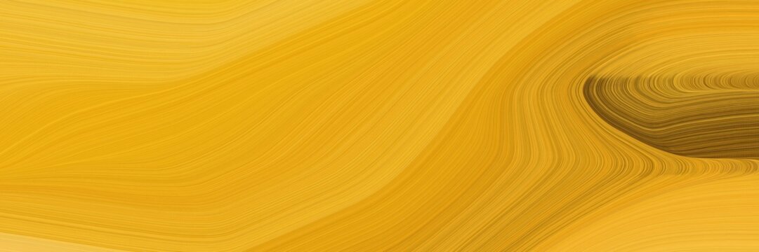 abstract flowing designed horizontal header with golden rod, chocolate and dark golden rod colors. dynamic curved lines with fluid flowing waves and curves