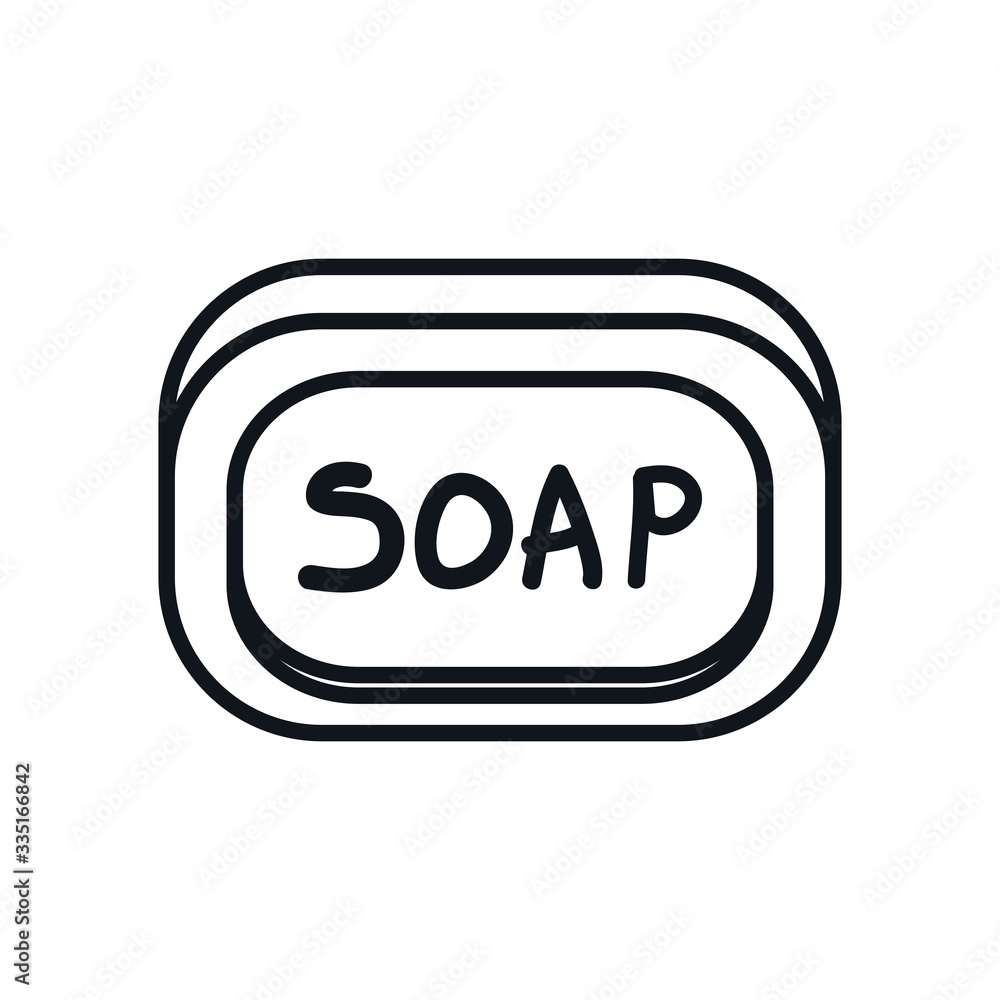 Poster soap bar line style icon vector design