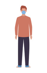Avatar man with medical masks vector design