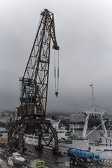 Crane in the seaport.