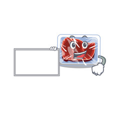 Frozen beef cartoon character design style with board