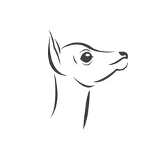 Young deer. Black. vector. icon symbol logo. Illustrator. on white background