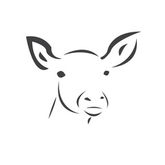 Obraz na płótnie Canvas Young deer. Black. vector. icon symbol logo. Illustrator. on white background