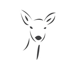 Young deer. Black. vector. icon symbol logo. Illustrator. on white background