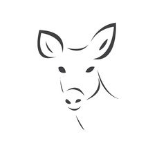 Young deer. Black. vector. icon symbol logo. Illustrator. on white background