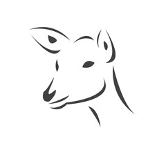 Young deer. Black. vector. icon symbol logo. Illustrator. on white background