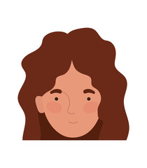 Isolated avatar woman head vector design