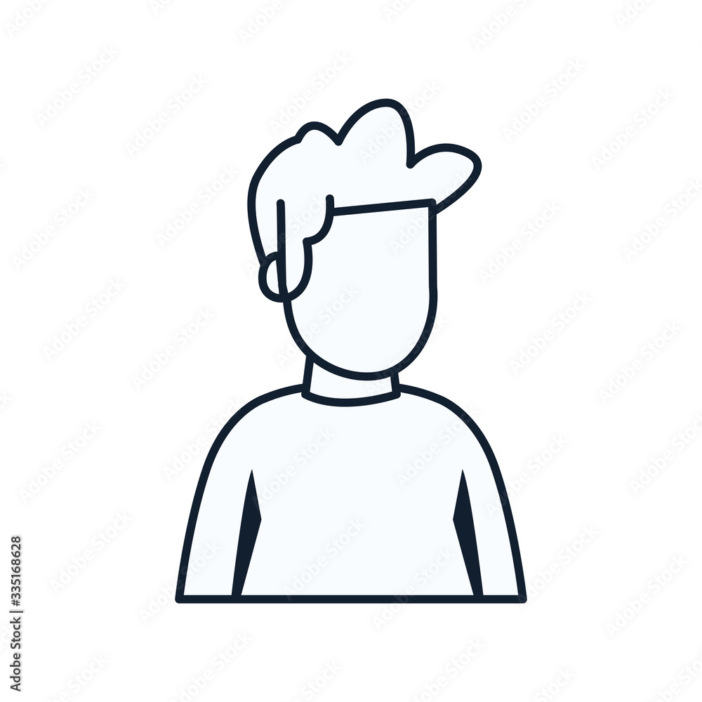 Poster isolated avatar man line style icon vector design