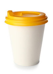 Takeaway coffee cup on white background