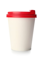 Takeaway coffee cup on white background