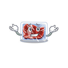 A picture of grinning frozen beef cartoon design concept