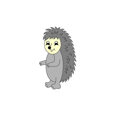 Cartoon cute hedgehog. Vector illustration. 