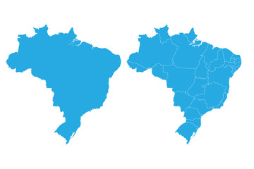 Obraz premium Map - Brazil Couple Set , Map of Brazil,Vector illustration eps 10.