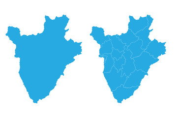 Map - Burundi Couple Set , Map of Burundi,Vector illustration eps 10.