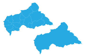 Fototapeta premium Map - Central African Republic Couple Set , Map of Central African Republic,Vector illustration eps 10.