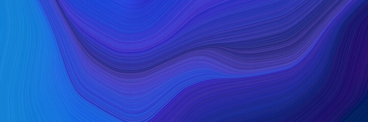 abstract dynamic curved lines modern header design with dark slate blue, midnight blue and dodger blue colors