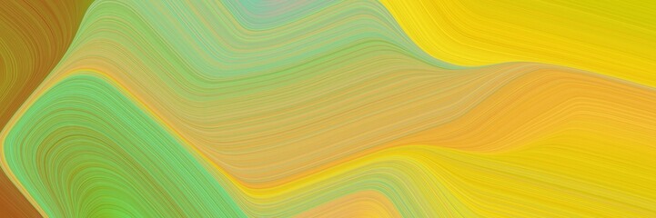 abstract dynamic curved lines modern banner with golden rod, moderate green and pastel green colors