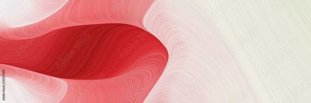 Poster abstract dynamic curved lines artistic header with firebrick, antique white and light coral colors