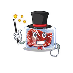 An attractive Magician of frozen beef cartoon design