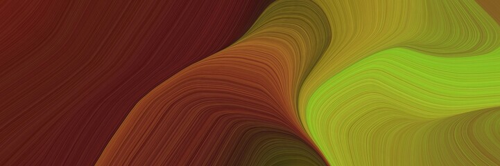 abstract dynamic curved lines dynamic banner design with dark red, yellow green and olive colors. elegant curved lines with fluid flowing waves and curves