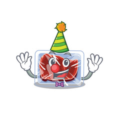 cartoon character design concept of cute clown frozen beef