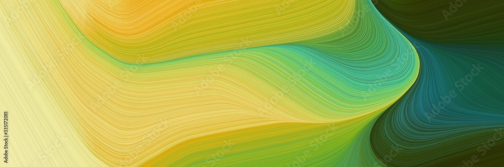 Poster abstract dynamic curved lines flowing banner with dark khaki, dark slate gray and pale golden rod co