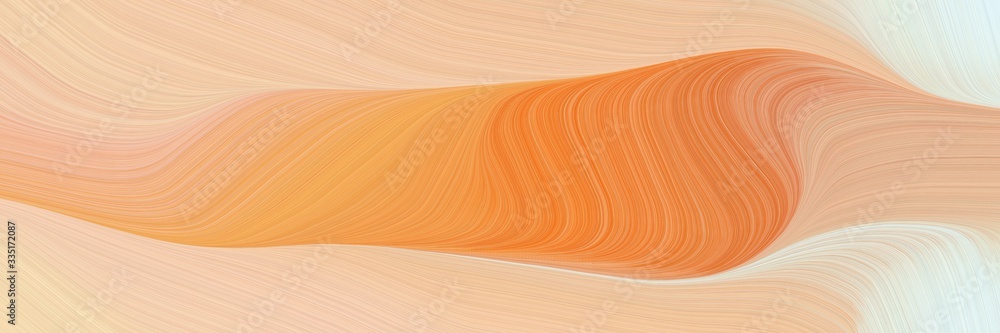 Poster abstract dynamic curved lines moving banner design with skin, bronze and sandy brown colors