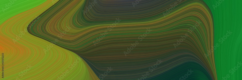Poster abstract dynamic curved lines dynamic header design with dark slate gray, olive drab and brown colors