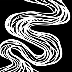 Brush abstract pattern. Grunge texture. Background. White and black vector.