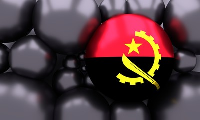 Flag of the Angola. Independence day celebration card concept. 3D rendering