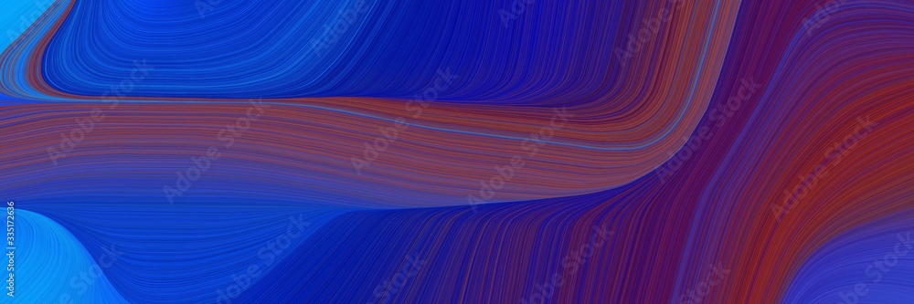 Poster abstract dynamic curved lines modern banner design with dark slate blue, old mauve and strong blue colors