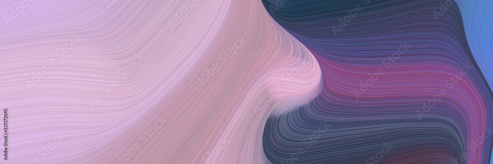 Poster abstract dynamic curved lines colorful header design with pastel violet, dark slate gray and antique fuchsia colors