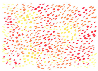 freehand abstract background with live materials, colored spots on a white background