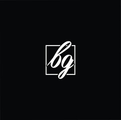 Minimal elegant monogram art logo. Outstanding professional trendy awesome artistic BG GB initial based Alphabet icon logo. Premium Business logo White color on black background